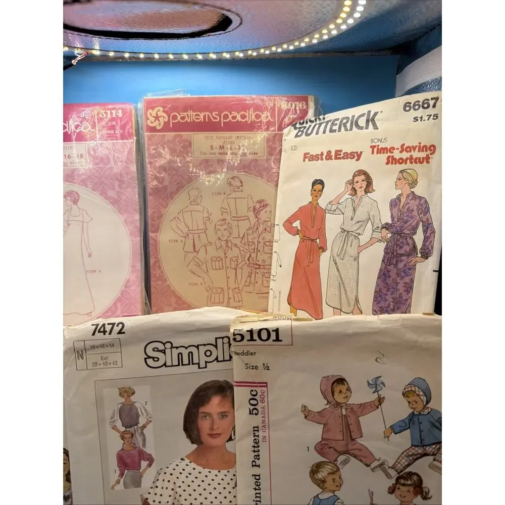 14 Vintage 1960'S /70/80s Sewing Patterns Dresses Blouses Kids Patterns & More